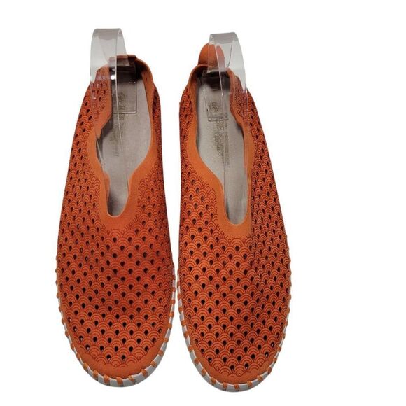 Ilse Jacobsen Loafer Tulip Shoe Women EUR 38 US 7-7.5 Perforated Orange Slip On - Picture 4 of 14